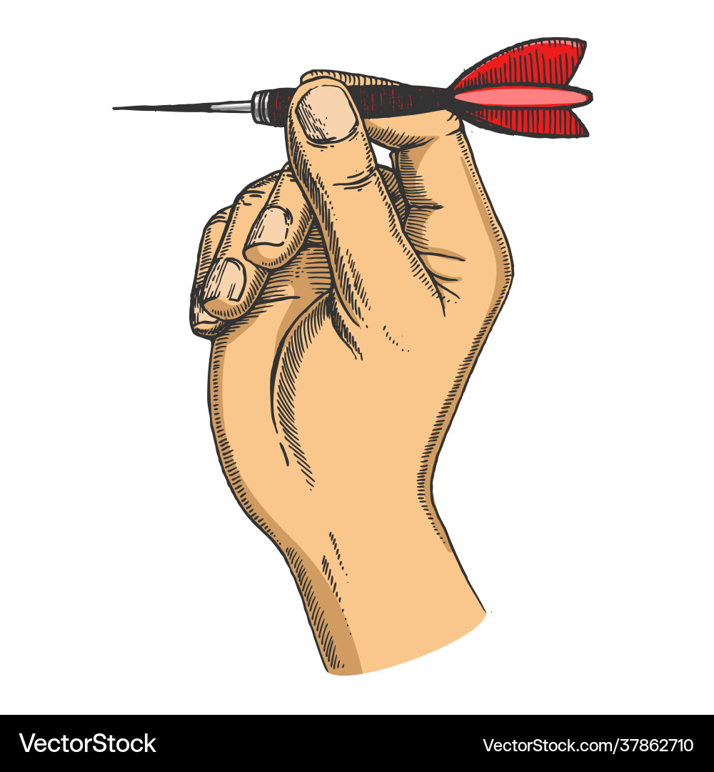 Dart Hand Sketch - Line Art Vector Image