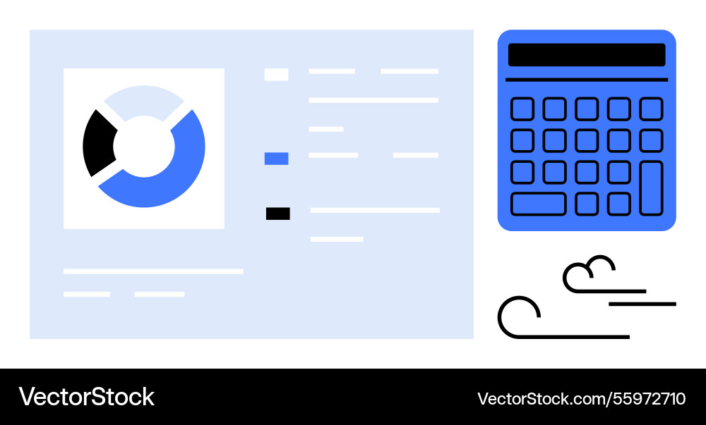 Data analysis visualization with calculator Vector Image