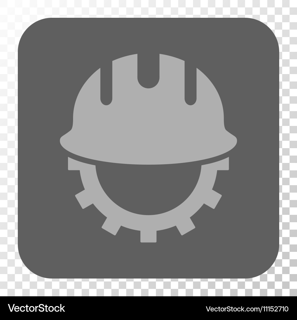 Development hardhat rounded square button vector image
