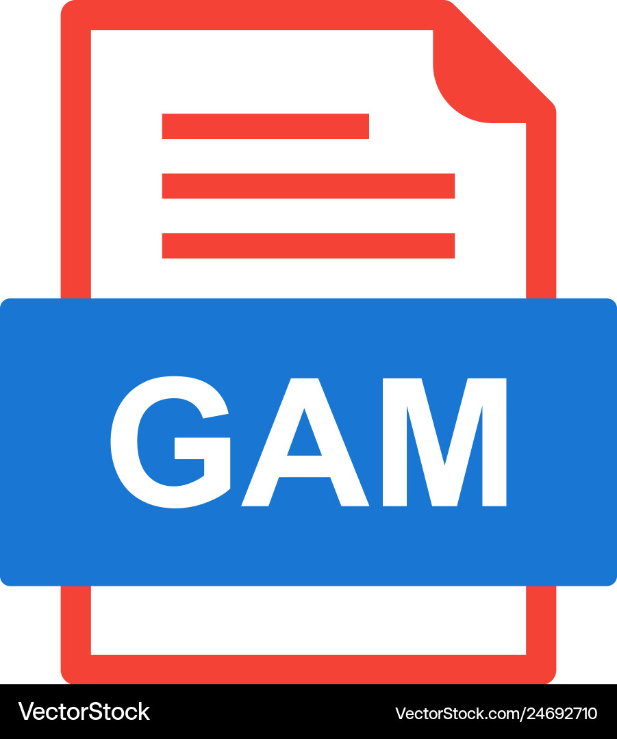 Gam file document icon vector image