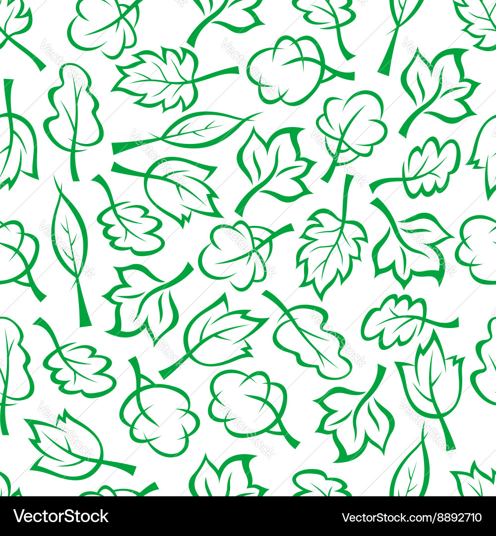 Green Leaf Forest Pattern Vector Image