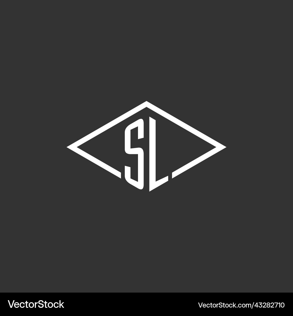 Initials sl logo monogram with simple diamond Vector Image