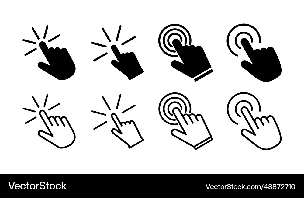Klicken Sie auf Symbol Cursor Zeigerzeichen Klicken Sie auf Symbol Cursor Zeigerzeichen vektorbild