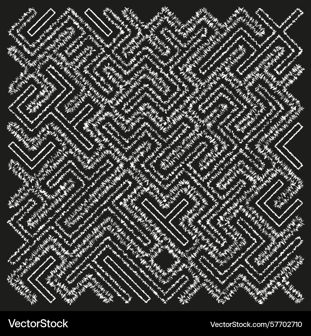 Maze line pattern textured abstract grid vector image