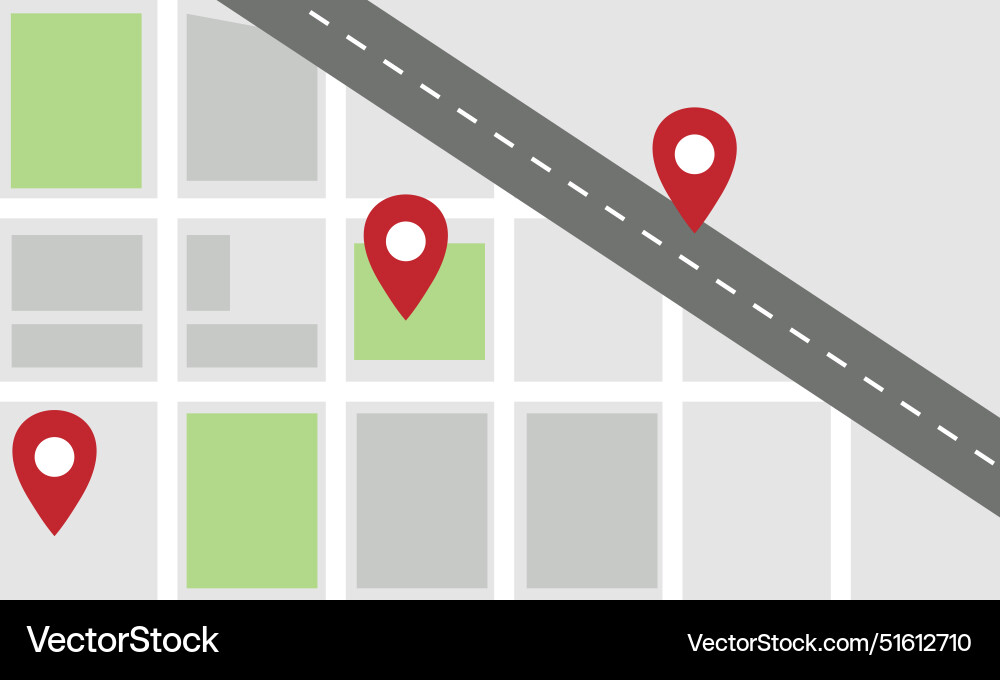 Navigation concept with pin pointer Vector Image