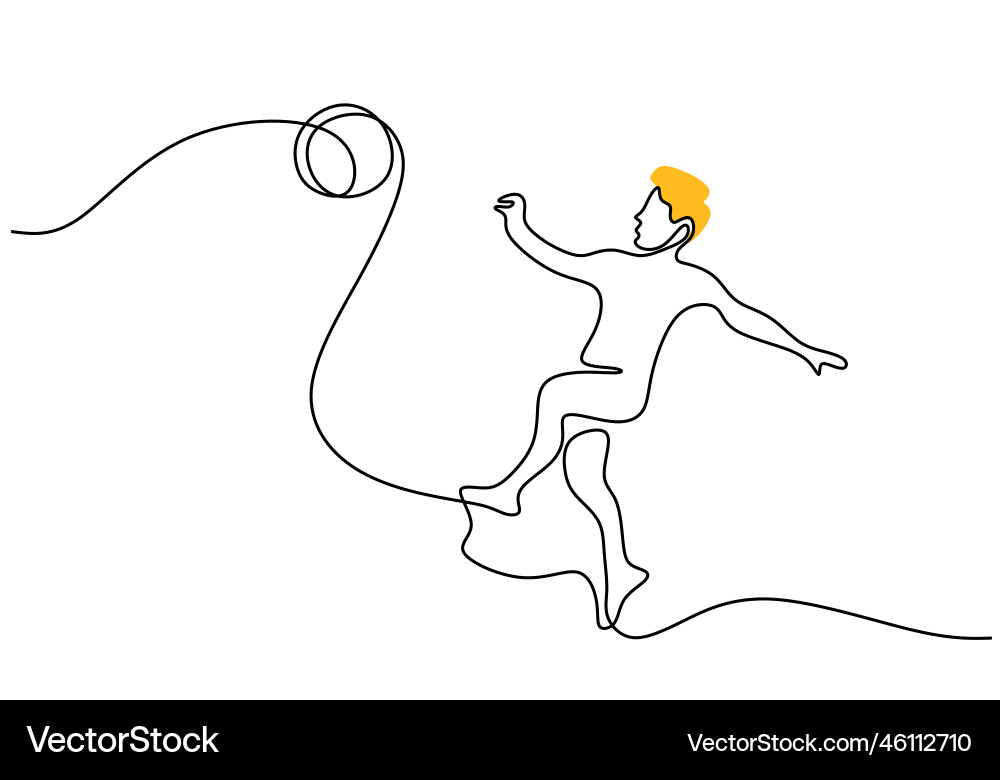 One continuous single line of boy does bicycle One continuous single line of boy does bicycle vector image