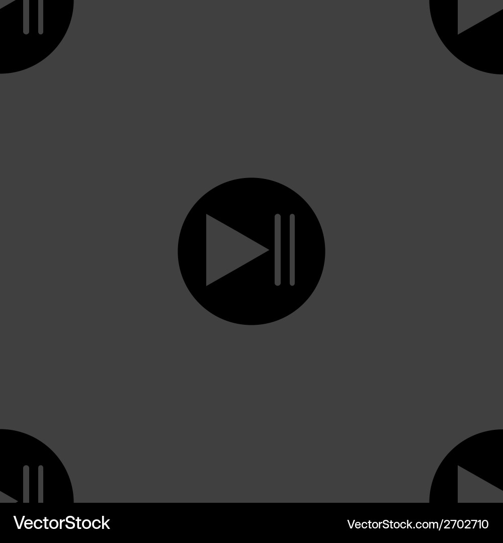 Play button web icon flat design seamless pattern Vector Image