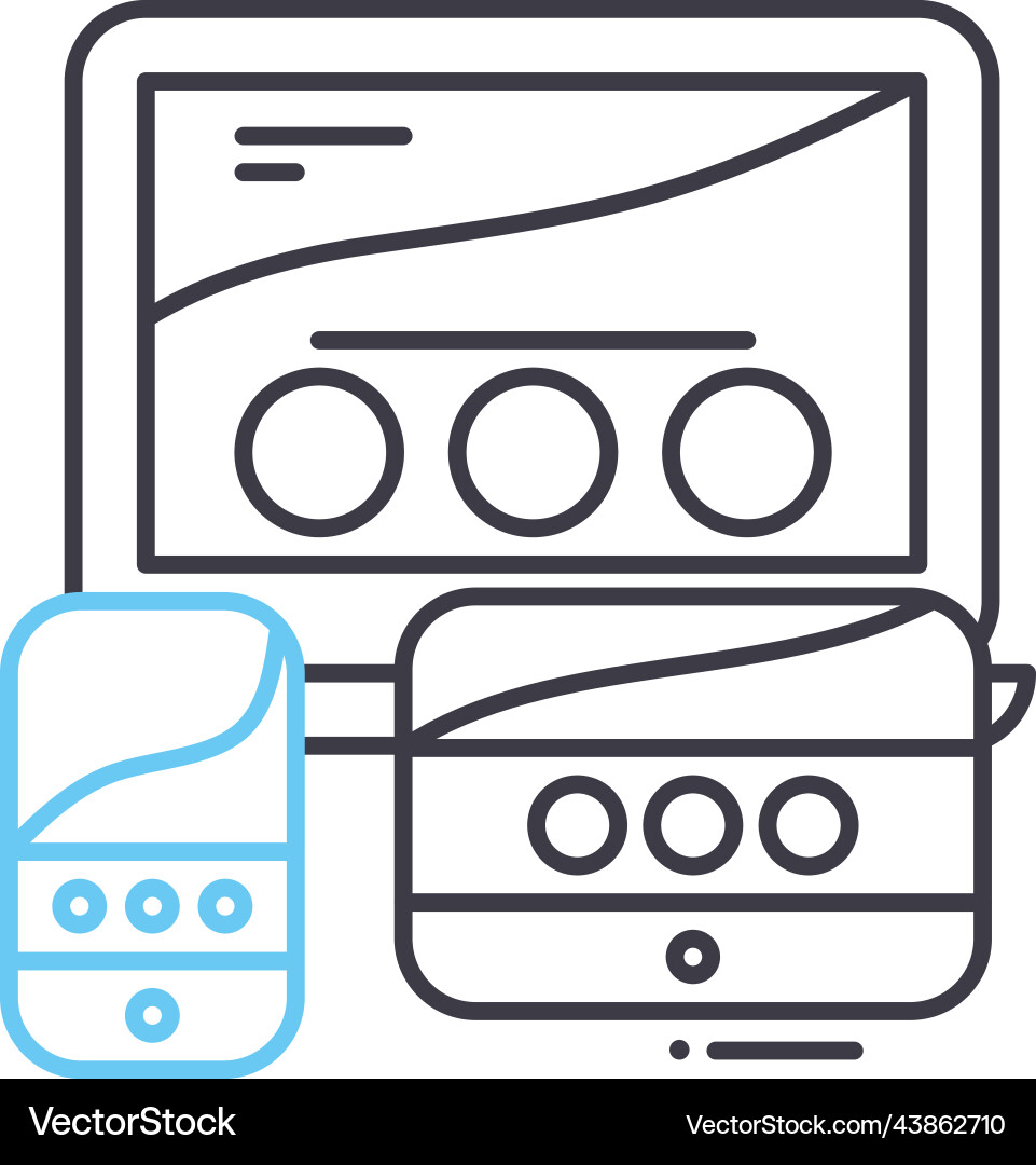 Responsive layout line icon outline symbol Vector Image