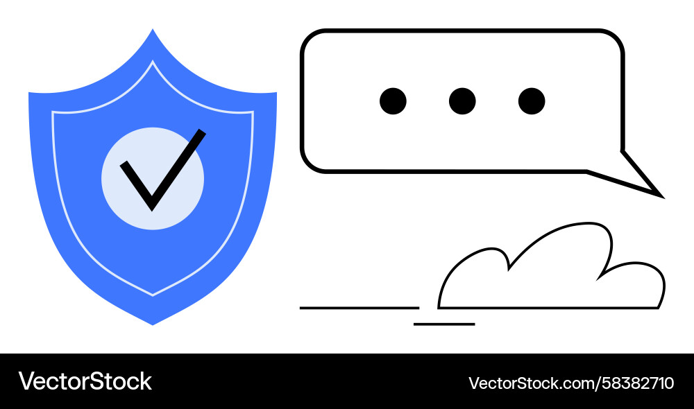 Secure Communication Data Protection Vector Image