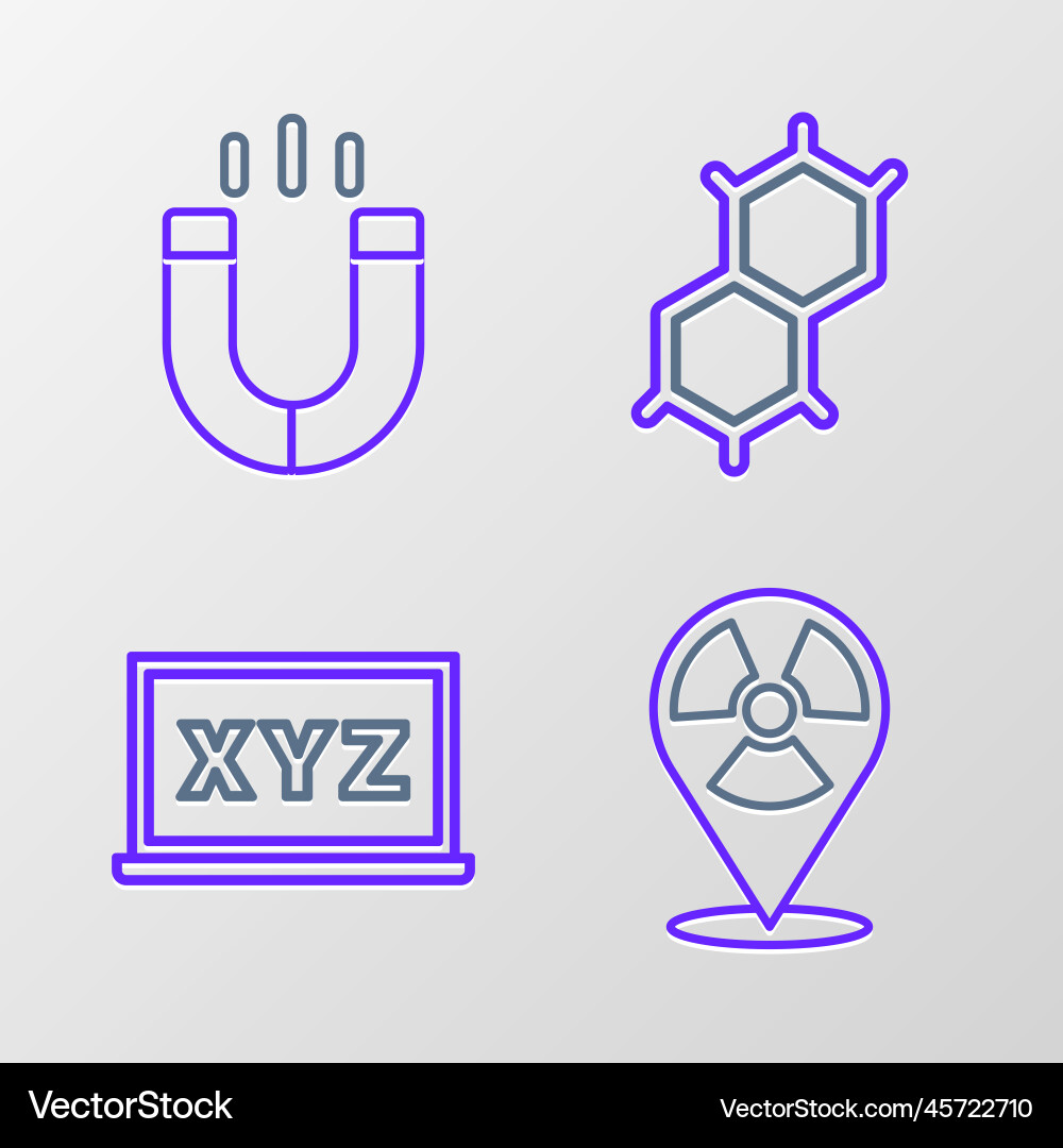 Set line radioactive in location xyz coordinate Set line radioactive in location xyz coordinate vector image