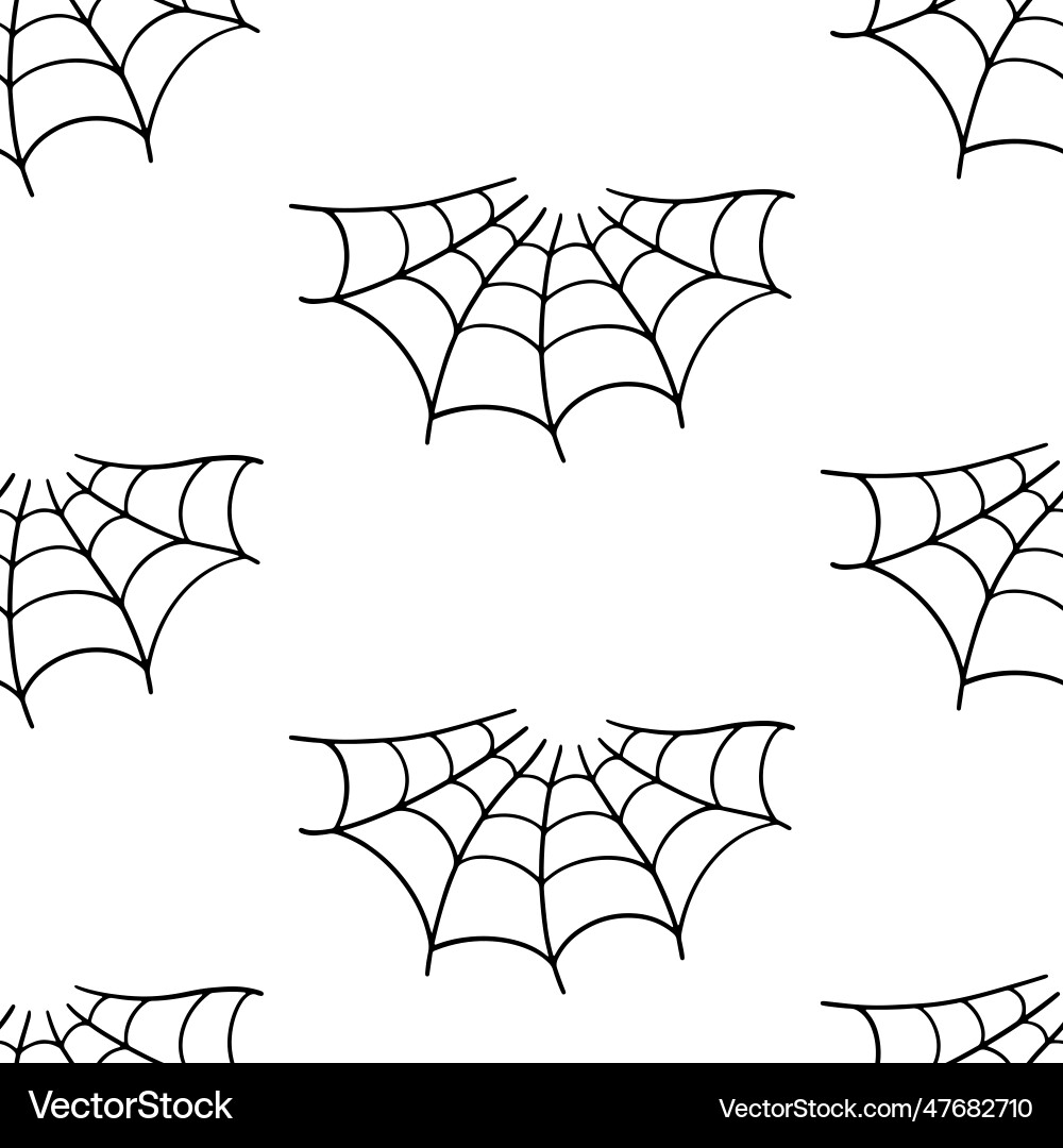 Spider web halloween trap cobweb seamless pattern vector image