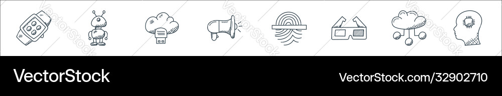 Technology line icons linear set quality Technology line icons linear set quality vector image