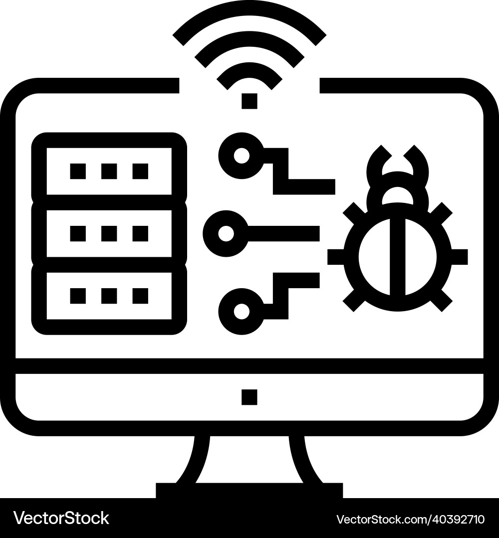 Web attacks line icon Web attacks line icon vector image