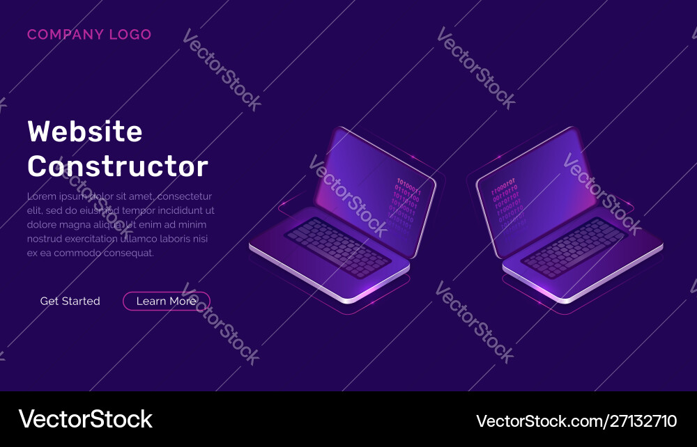 Website constructor isometric concept Website constructor isometric concept vector image