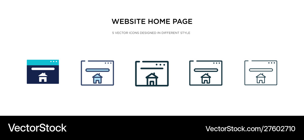 Website home page icon in different style two Website home page icon in different style two vector image
