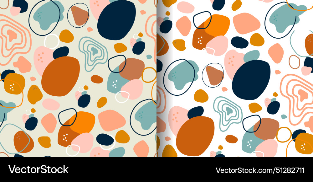 Abstract seamless patterns with different h Vector Image