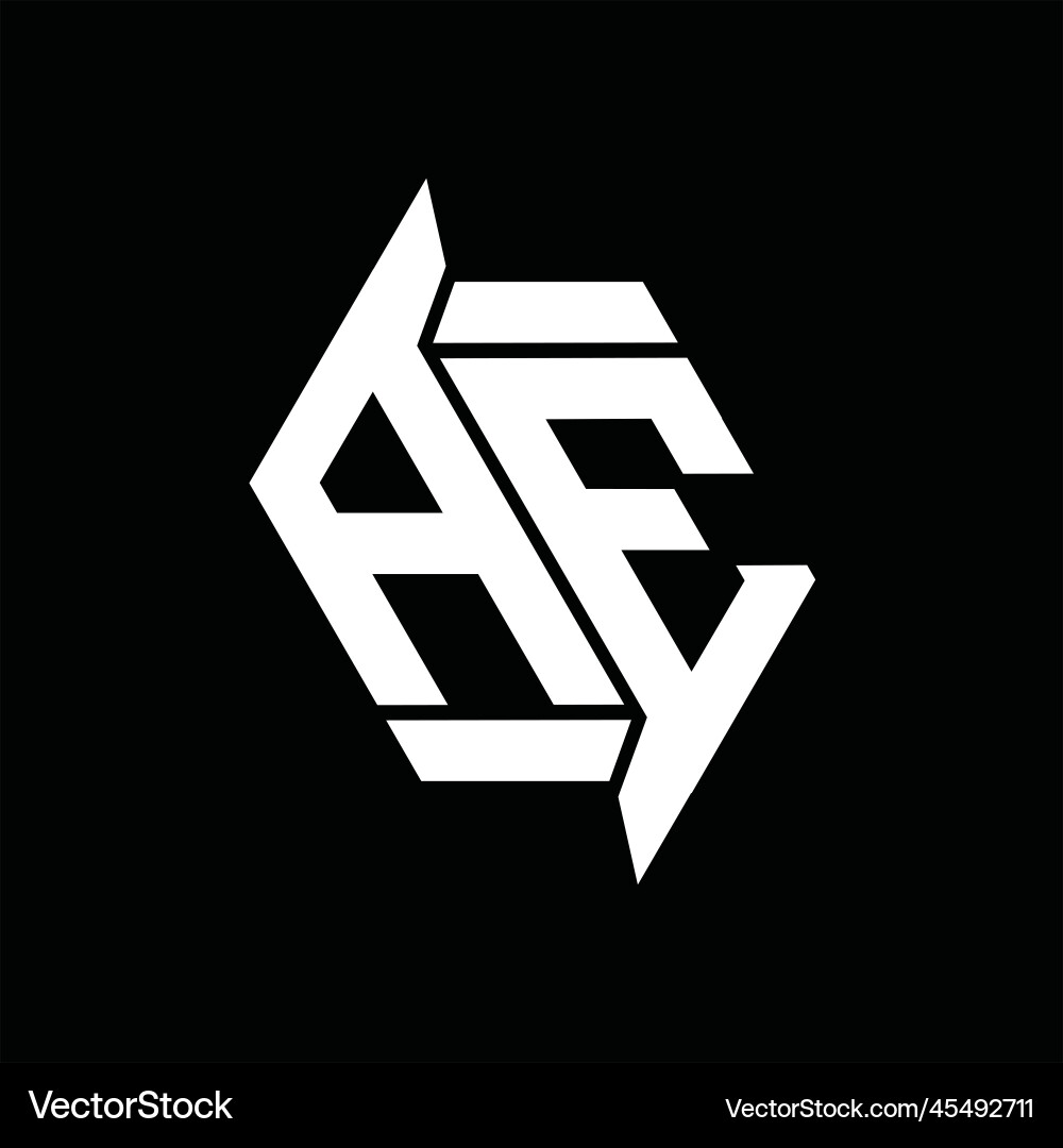 Ae logo monogram hexagon abstract shape images Vector Image