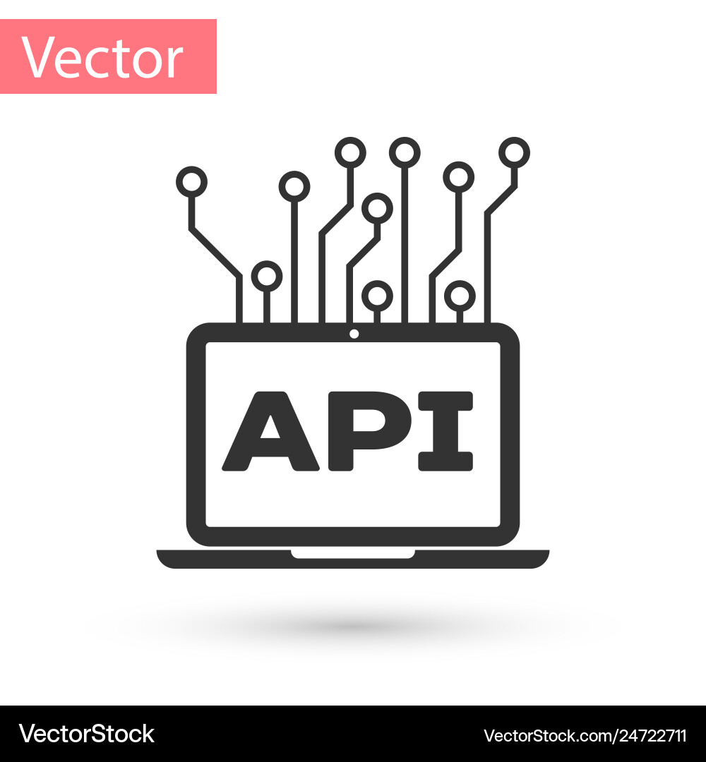 API Interface Icon - Grey Vector Image