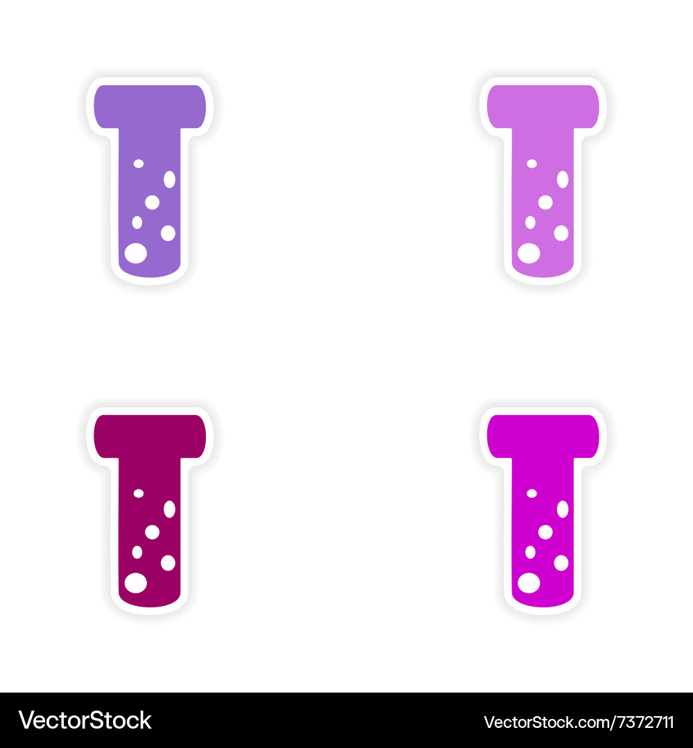 Assembly realistic sticker design on paper flask Vector Image