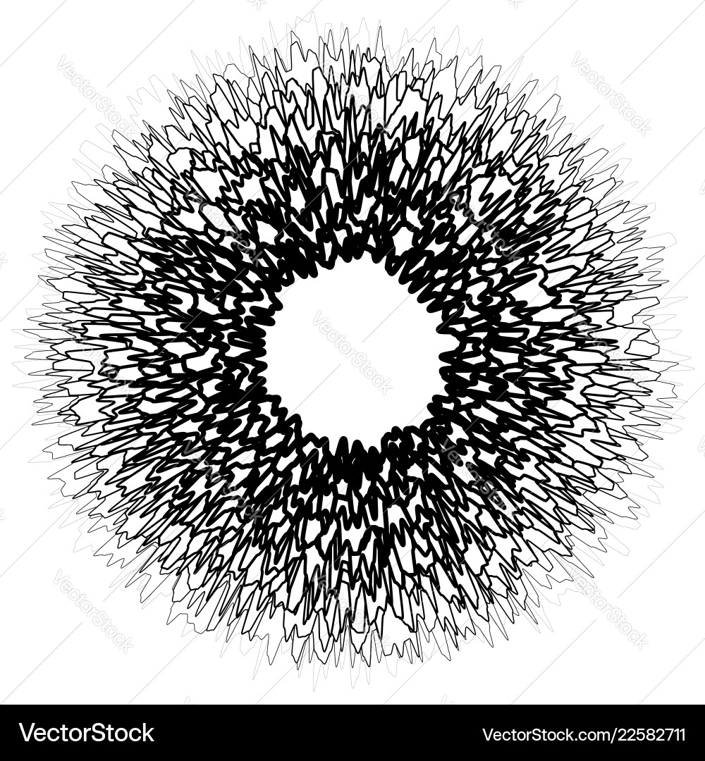 Black and white circular element concentric Black and white circular element concentric vector image
