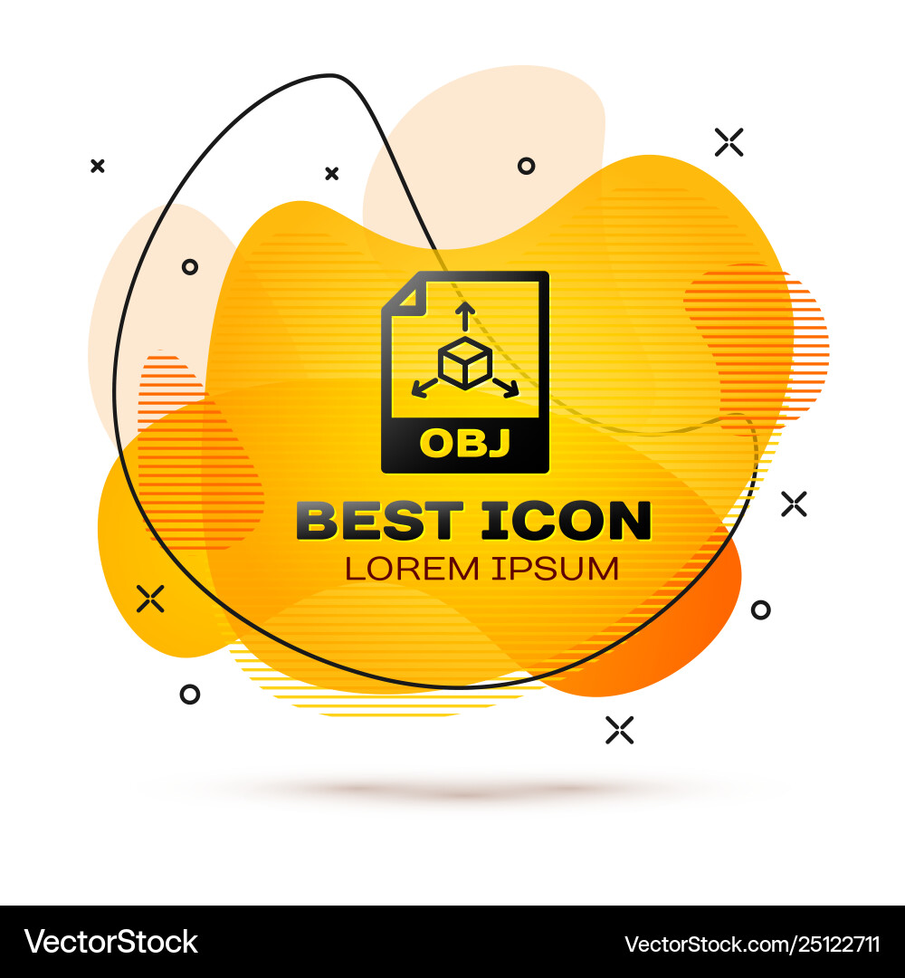 Black obj file document icon download button Black obj file document icon download button vector image
