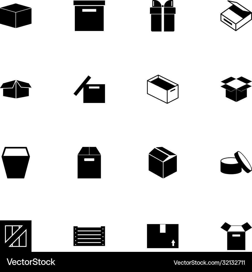 Box and crates icon - expand to any size change Vector Image