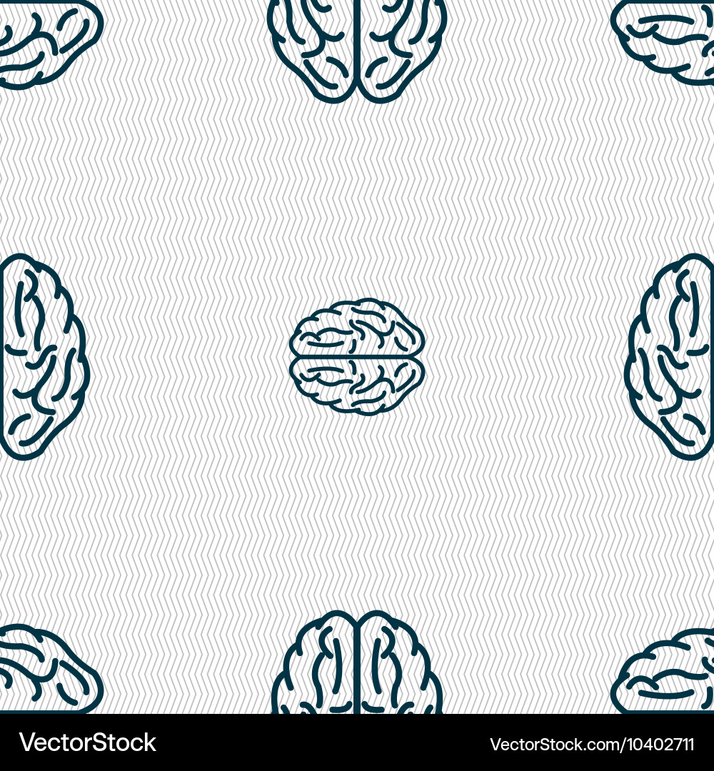 Brain sign seamless pattern with geometric texture vector image