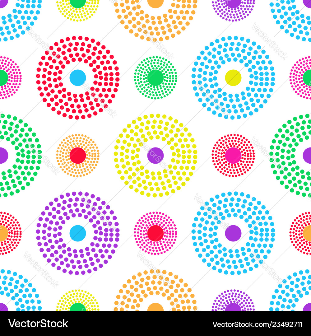 Bright seamless pattern of colorful concentric Vector Image