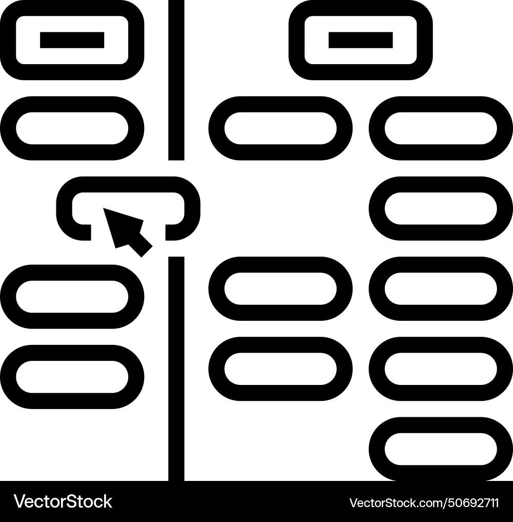 Card sorting ux ui design line icon vector image