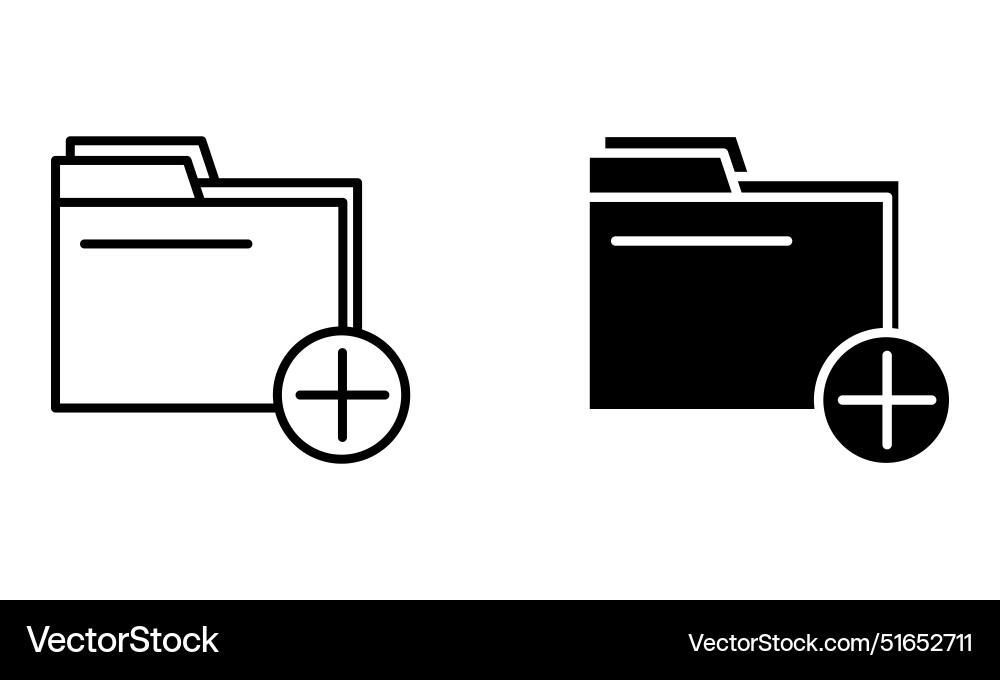 File folder with plus sign icon vector image