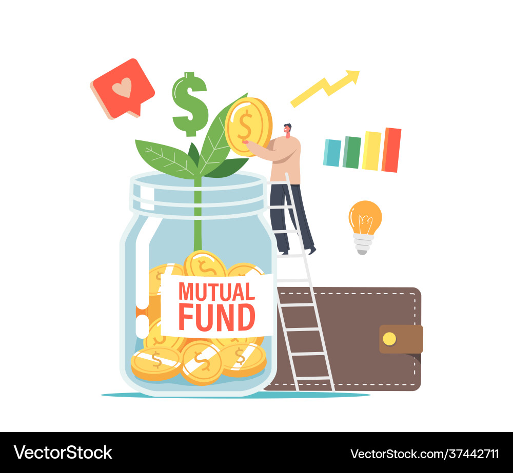 Finance help via mutual fund business concept Finance help via mutual fund business concept vector image