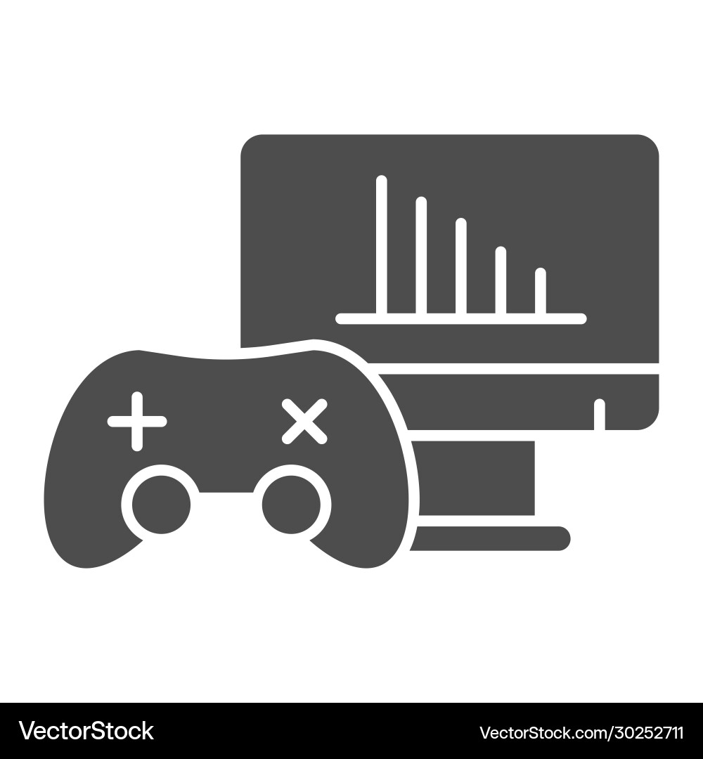 Gamer testing solid icon gamepad or joystick Gamer testing solid icon gamepad or joystick vector image