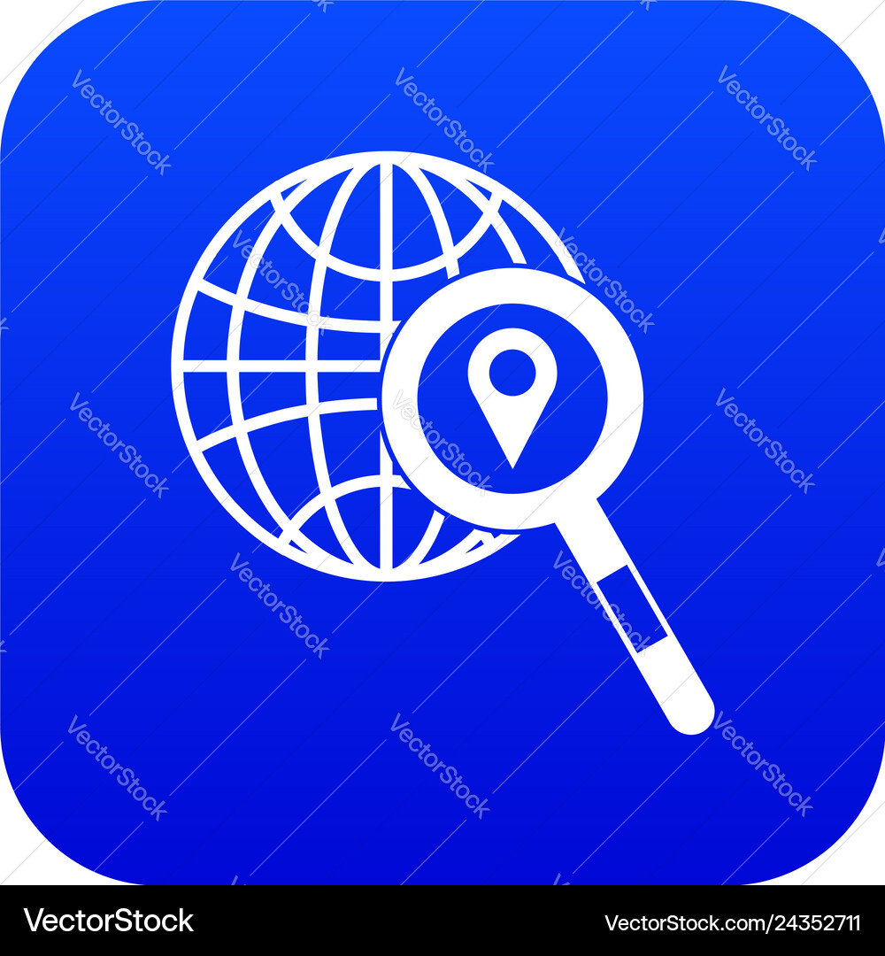 Globe map pointer and magnifying glass Globe map pointer and magnifying glass vector image