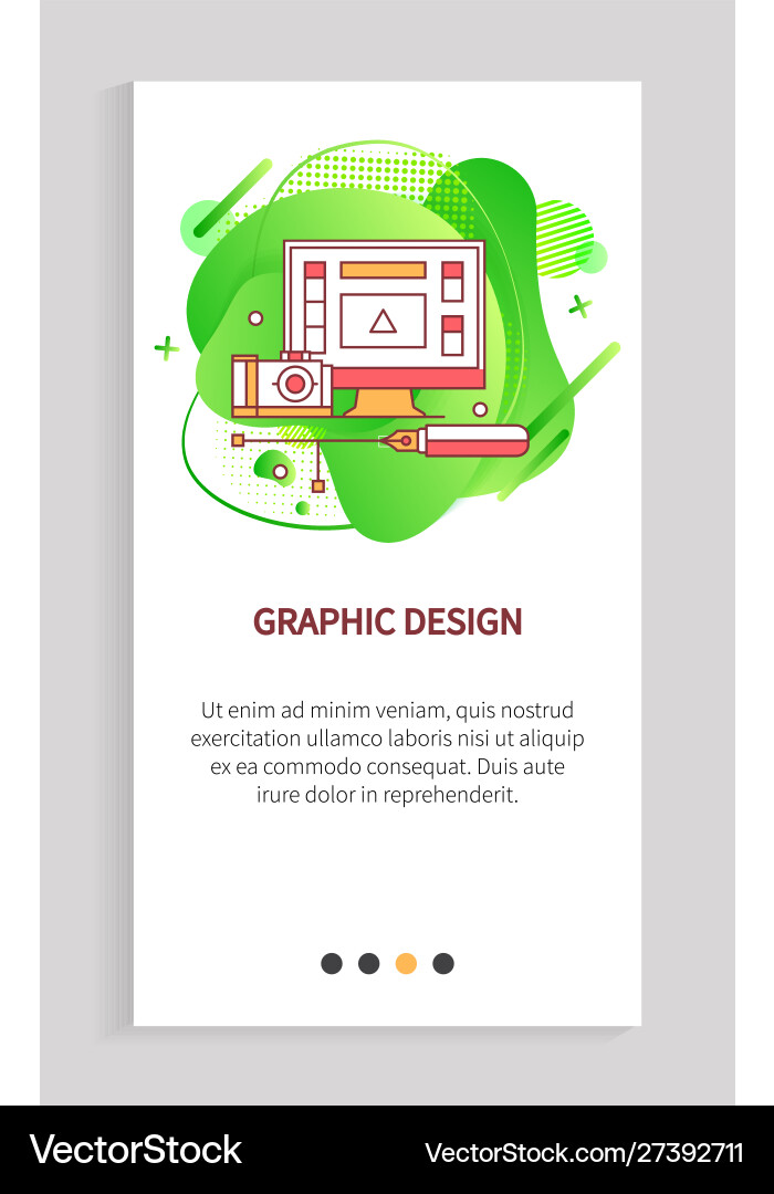 Graphic design computer with application Graphic design computer with application vector image