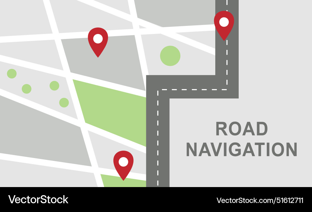 Navigation concept with pin pointer Vector Image