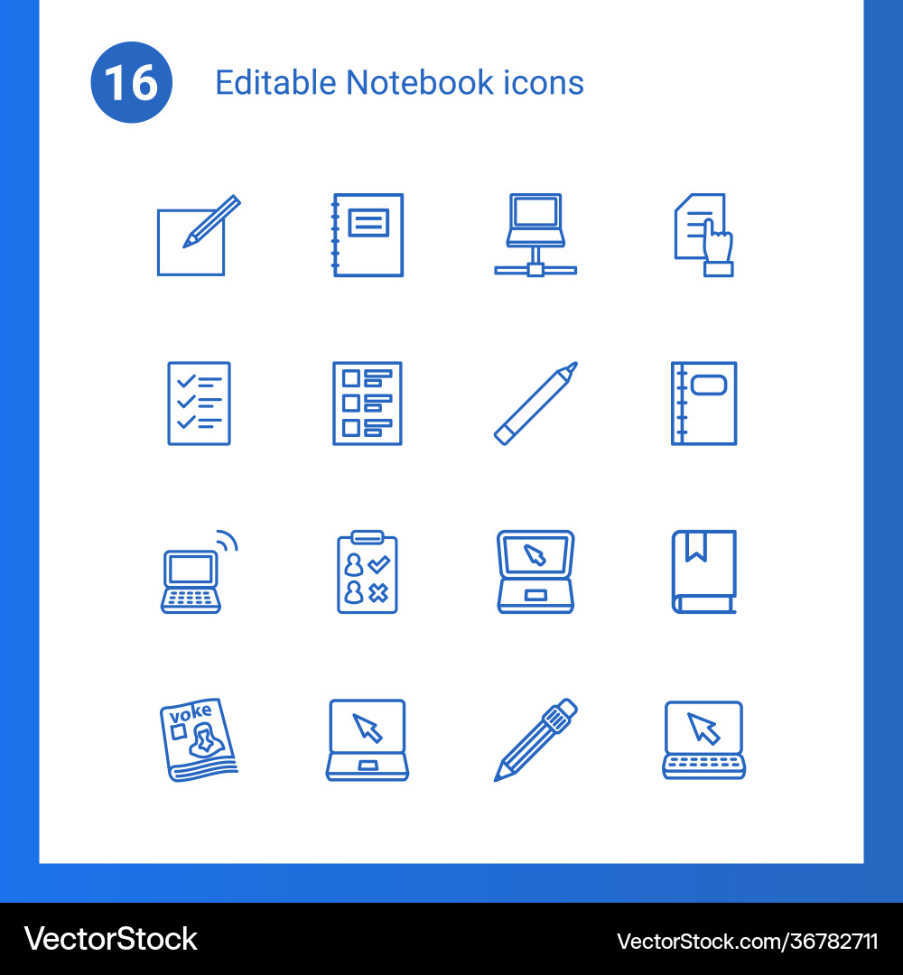 Notebook icons vector image