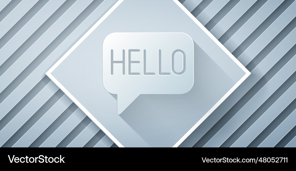 Paper cut hello in different languages icon Paper cut hello in different languages icon vector image