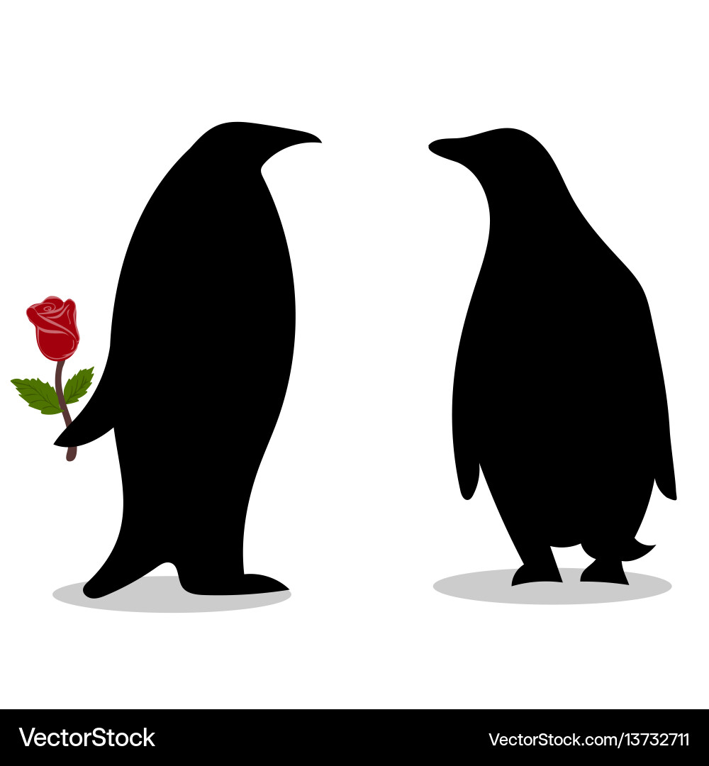 Penguin Friendship - Loyalty & Love Vector Image
