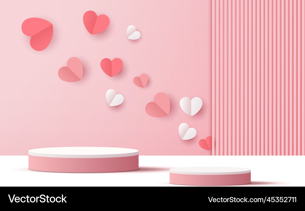 Pink Podium Display Hintergrundprodukte Vektorbild