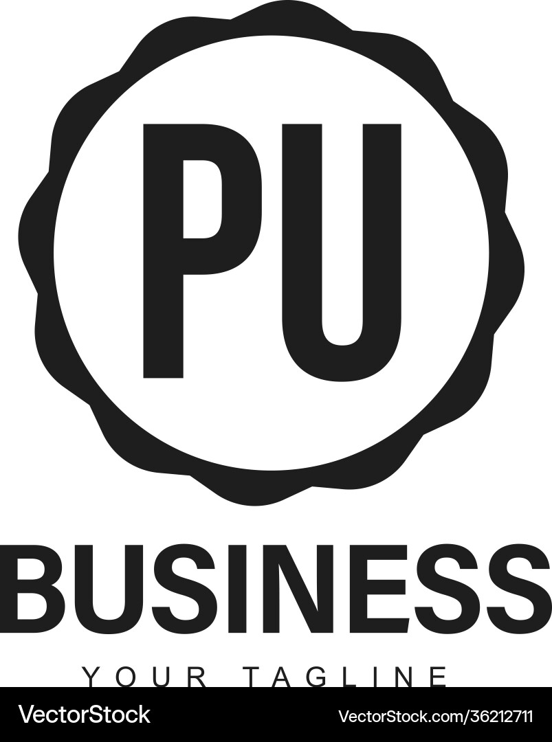 Pu initial a logo design with abstract style Pu initial a logo design with abstract style vector image