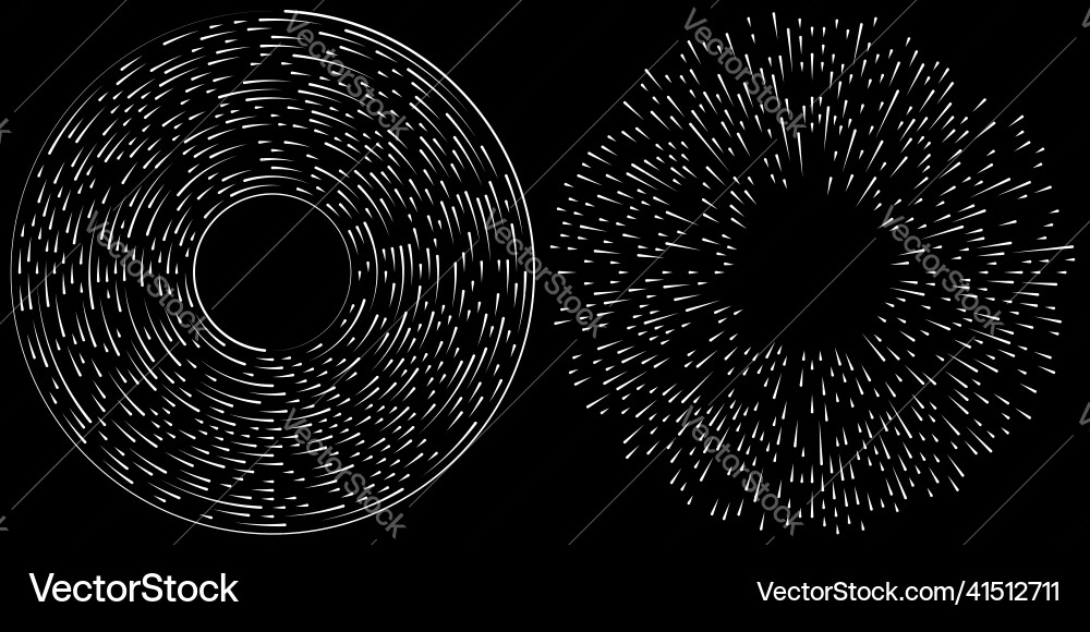 Radial radiating circular concentric lines element Radial radiating circular concentric lines element vector image