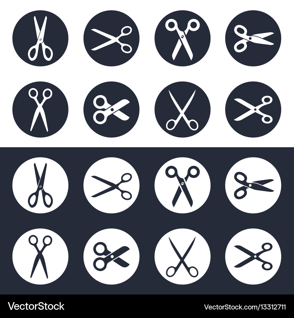 Scheren Icon Set - Mehrere Stile vektorbild
