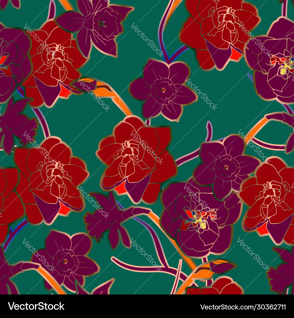 Seamless pattern with ornament twigs Seamless pattern with ornament twigs vector image