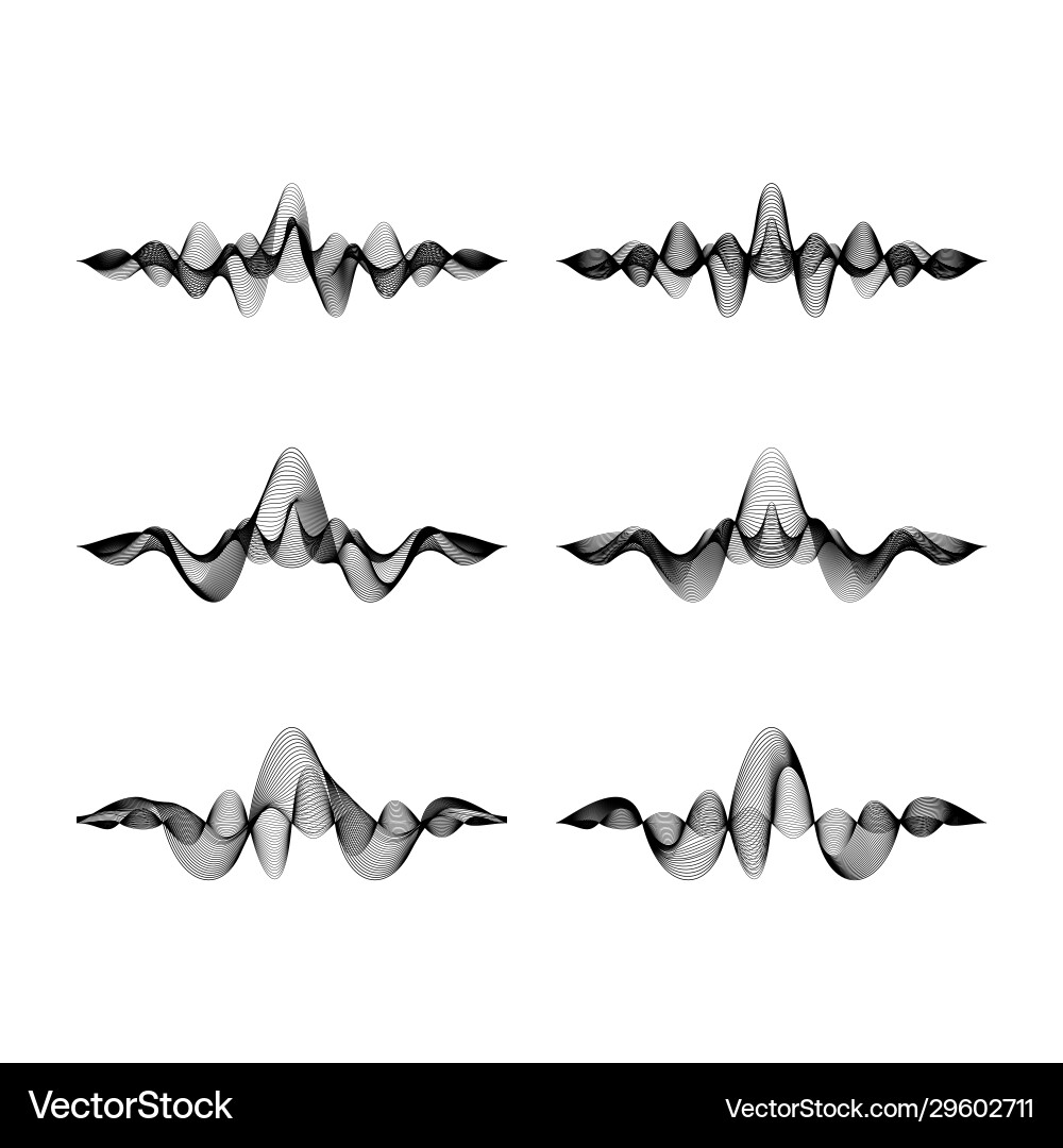 Set waveforms isolated on white background Set waveforms isolated on white background vector image