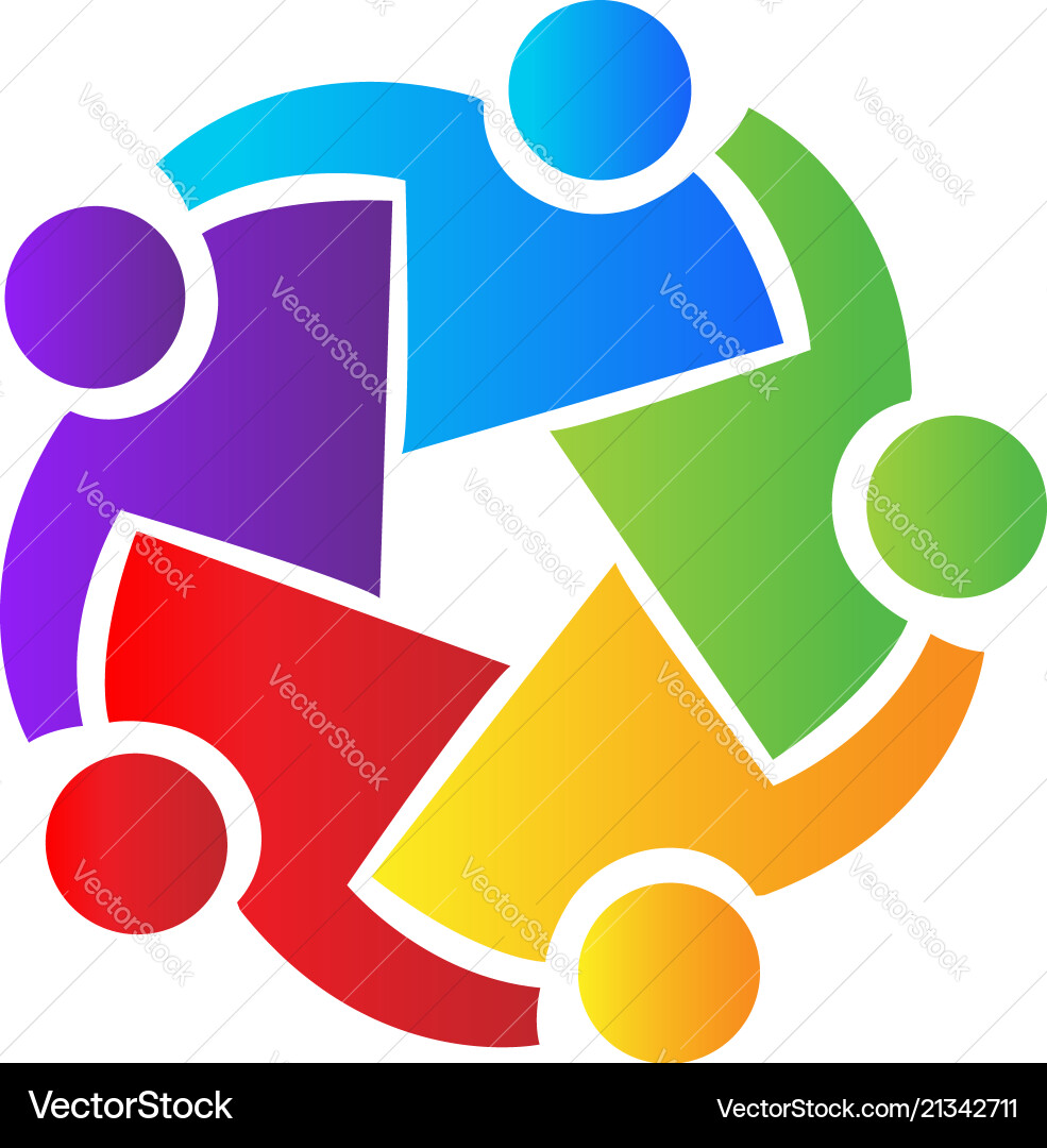 Team Unity Icon - People Hugging vector image