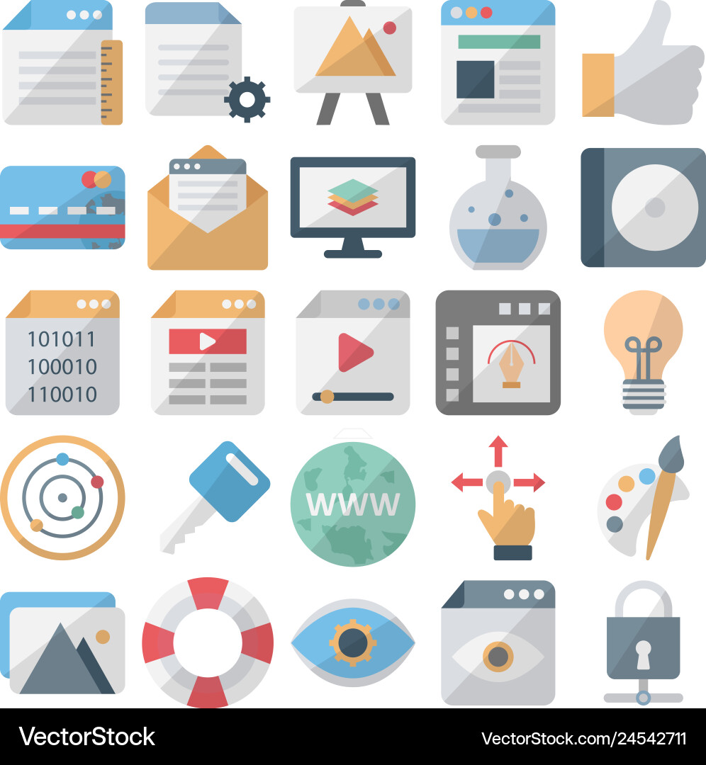 Web design and development isolated icons vector image