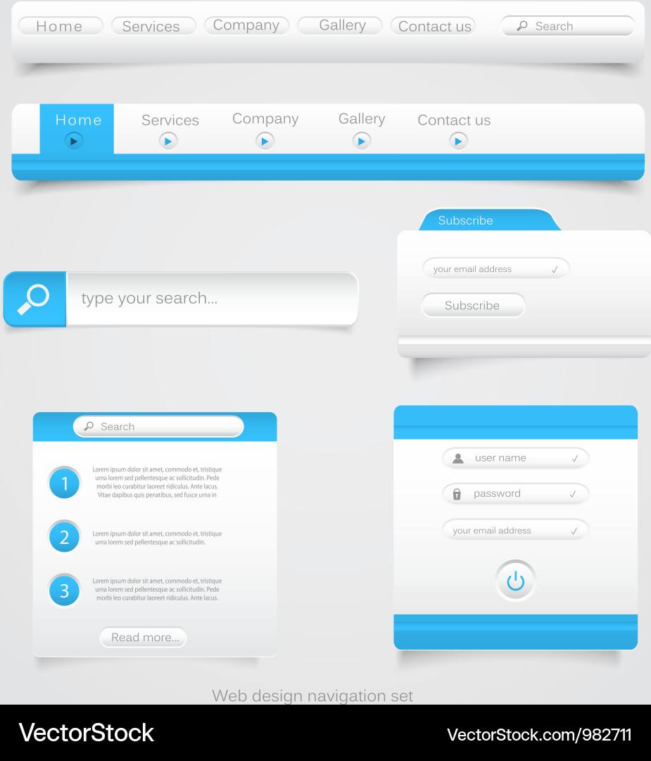 Website Navigation Menu Pack vector image
