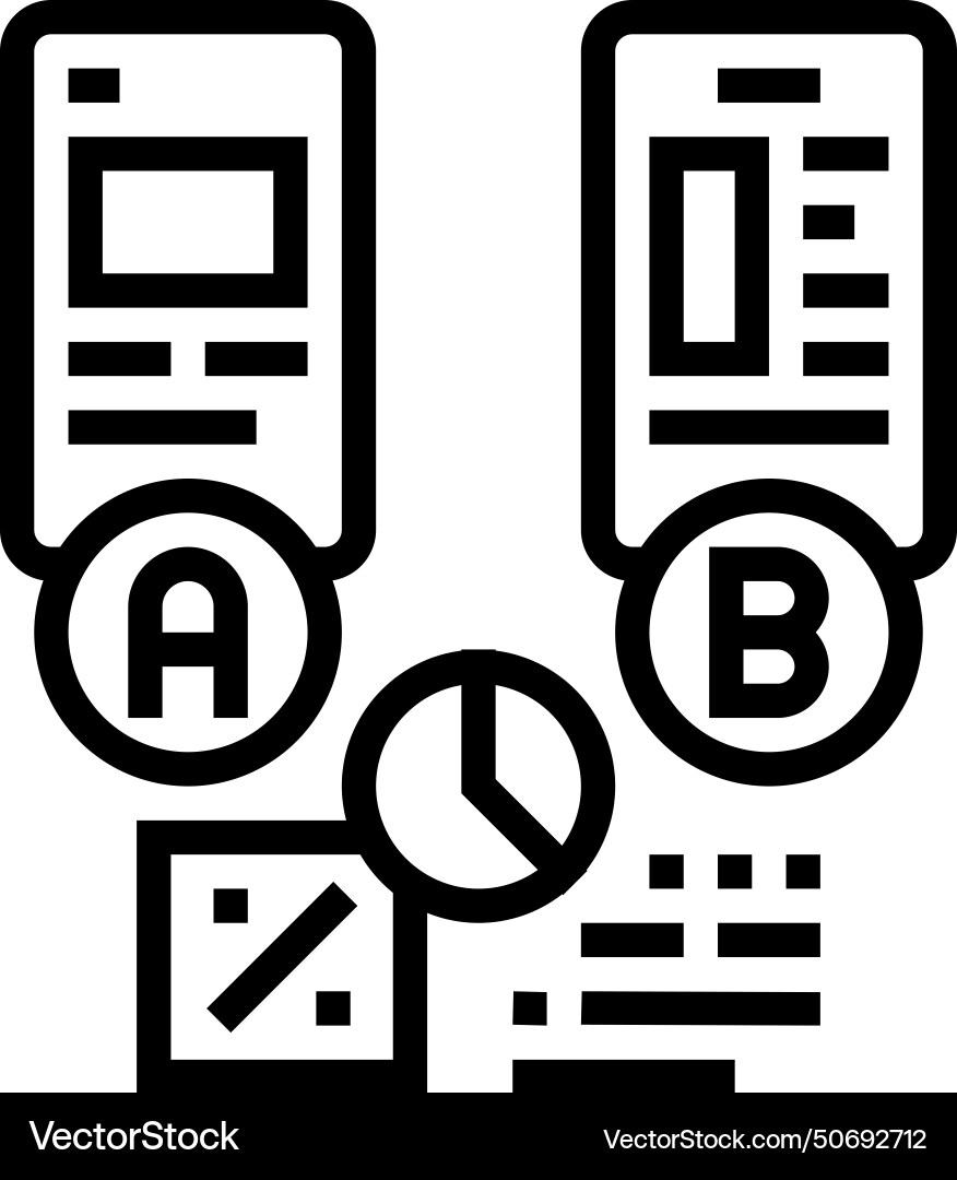Ab testing ux ui design line icon Vector Image
