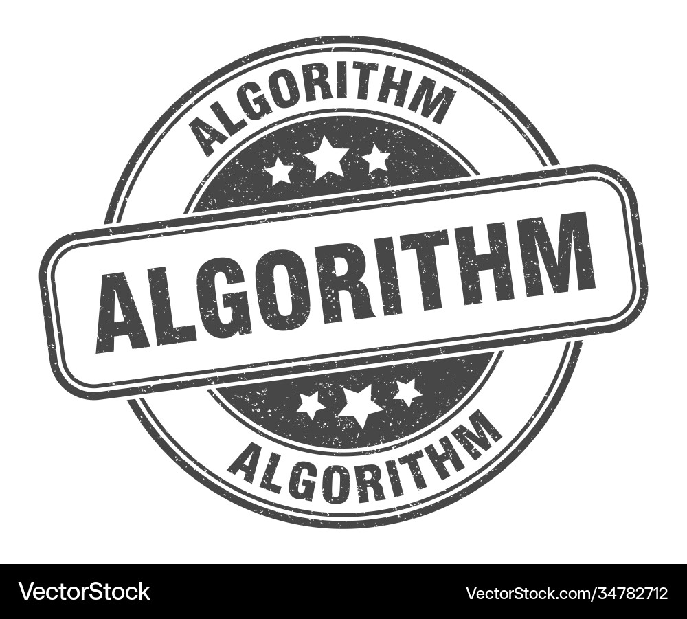 Algorithm stamp label round grunge sign Vector Image