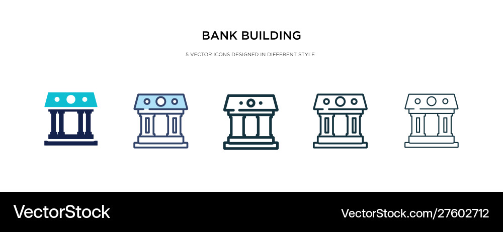 Bank building icon in different style two Bank building icon in different style two vector image